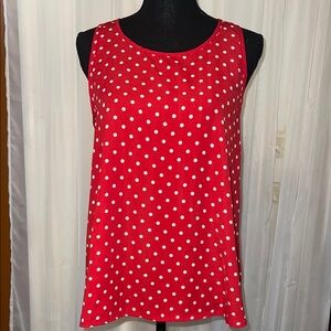 Peach Love California Red and White Polka Dot Tank Top